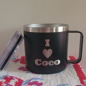 10oz I ♥ Coco Black Stainless Coffee Mug